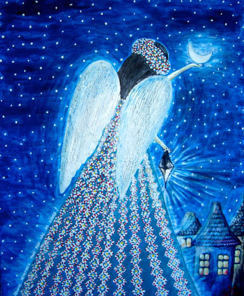Angel Auriel | Oil And Acrylic Painting in Paintings by Elena Parau