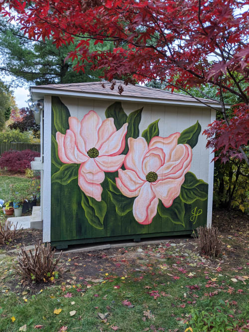 Sweet Magnolias - Floral Shed | Murals by Julia Prajza