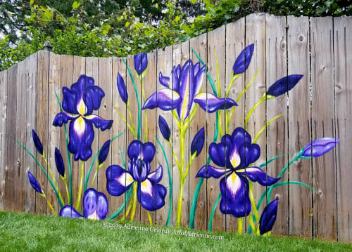 Irises on Fence and Side Door