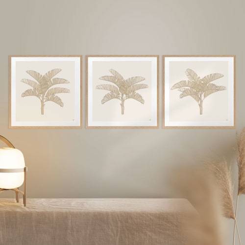 Tropical Plantation - 1 & 2 & 3 - Tan - Framed Art | Art & Wall Decor by Patricia Braune