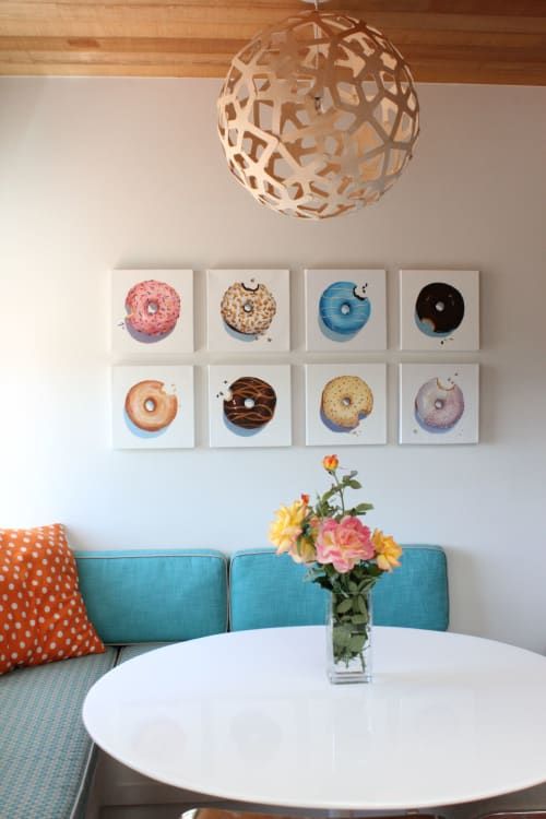 12"x12" donut oil paintings | Paintings by TRP Art - Terry Romero Paul