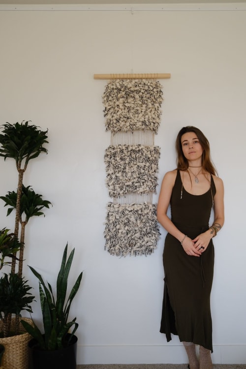 Diohe'ko (Three Sisters) fiber wall sculpture | Wall Hangings by Rebecca Whitaker Art