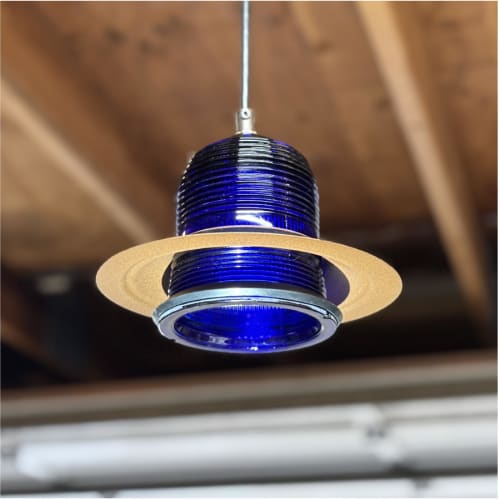 Runway Light Pendant Cobalt Blue LED | Pendants by RailroadWare Lighting Hardware & Gifts