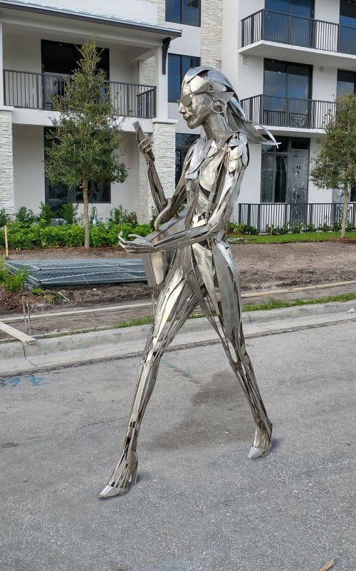 Dog Walking Diva | Public Sculptures by Donald Gialanella