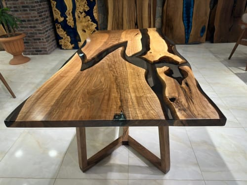Special Black Epoxy Table Top | Tables by Gül Natural Furniture