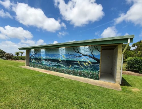 Matakawau Toilets beautification | Murals by Manabell | Matakawau Reserve in Awhitu