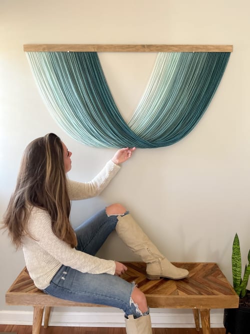 Large dip dyed fiber art wall hanging. | Macrame Wall Hanging by The Cotton Yarn