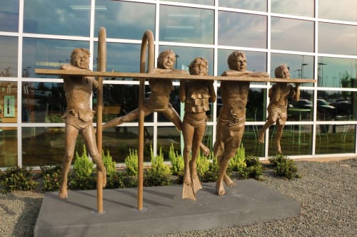 On the Edge by Clay Enoch, NSG | Public Sculptures by JK Designs and the National Sculptors' Guild | Mitch Park YMCA in Edmond