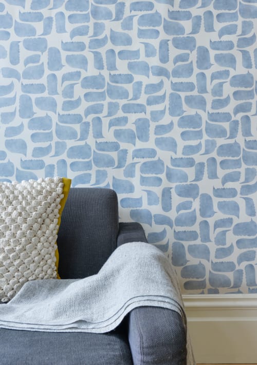 Metolius Chatty Azurite Blue Wallpaper | Wall Treatments by Metolius