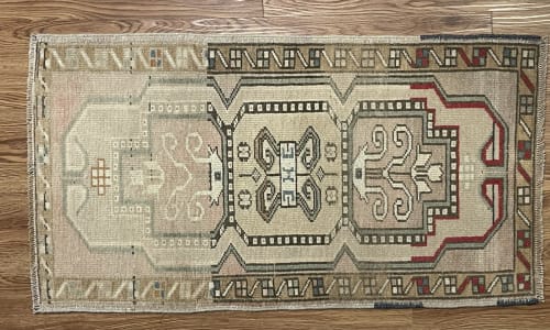 Hand-woven Turkish Rug Doormat | 1.8 x 3.1 | Small Rug in Rugs by Wool and Rug