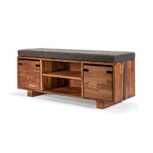 Zuma walnut storage bench | Benches & Ottomans by Modwerks Furniture Design LLC