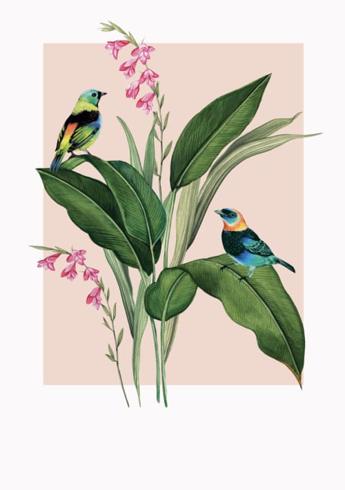 Botanical Tanager Print | Paintings by Karen Brotherton