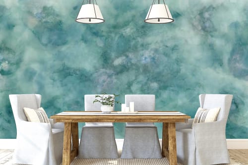 Ocean Mist-A Wallpaper Mural | Wall Treatments by MELISSA RENEE fieryfordeepblue  Art & Design