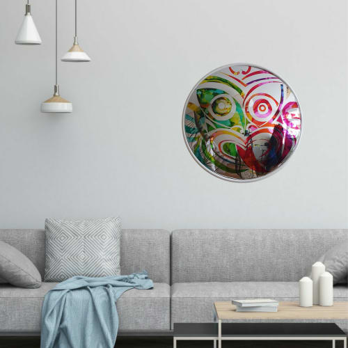 Convex Tiki mirror | Paintings by Frederick Worrell Art and Design