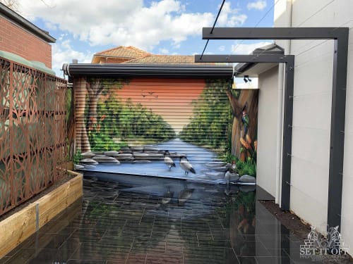 River Roller Door Mural | Murals by Set It Off Murals