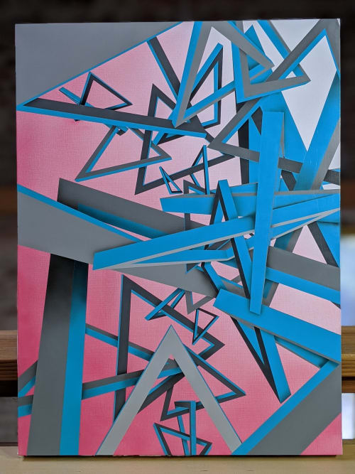 Triangles Arranged in Space | Paintings by Sam Wood Wilson