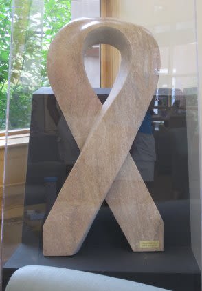 Maggies Ribbon | Public Sculptures by Rock and A Soft Place Studios | Saratoga Hospital in Saratoga Springs