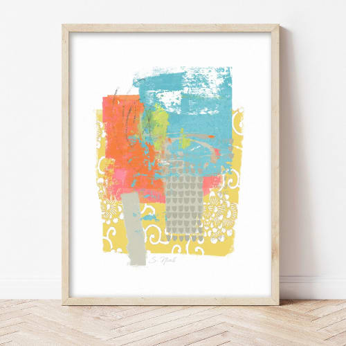 Colorful Abstract Patterned Collage-Print #4-UNFRAMED | Prints by Suzanne Nicoll Studio