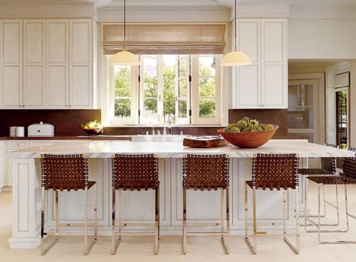 High Woven Back Counter Stool By Mark Albrecht Studio Seen At Private Residence Wescover