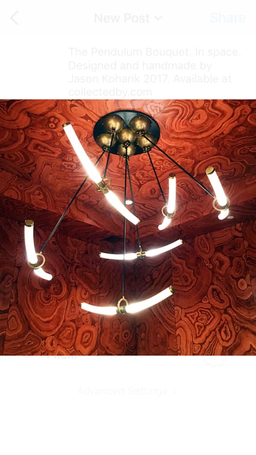 Custom Sculptural Lighting | Chandeliers by Jason Koharik (Collected By) | Simone Restaurant in Los Angeles
