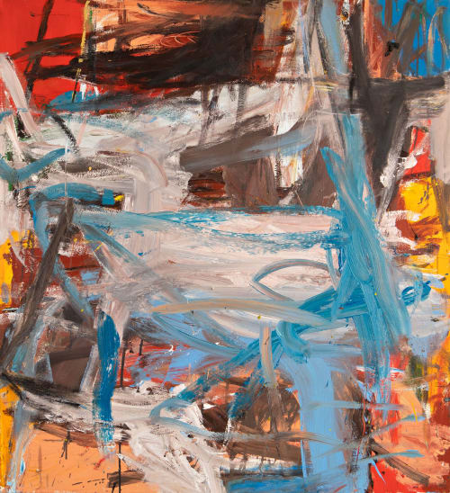 'Fading Frontier' | Original Gestural Abstract Oil Painting | Paintings by Ethan Newman