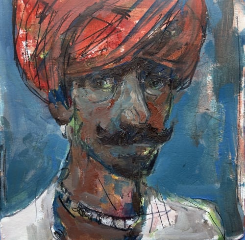 I'll wear a red hat | Mixed Media in Paintings by Ian Hargrove