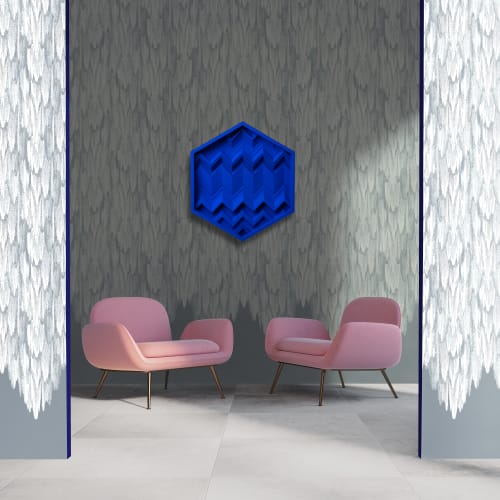 Brutalist Wood Wall Art: Exagon YKB | Wall Sculpture in Wall Hangings by Studio DeSimoneWayland