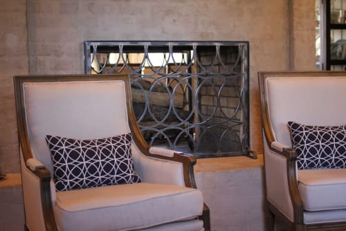 Circles fireplace screen | Interior Design by Urban Ironcraft