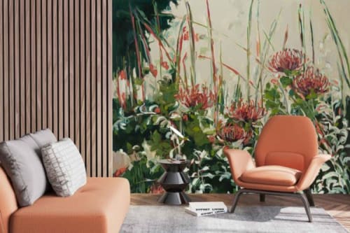 Protea Leucospermum Flames | Wallpaper by Cara Saven Wall Design