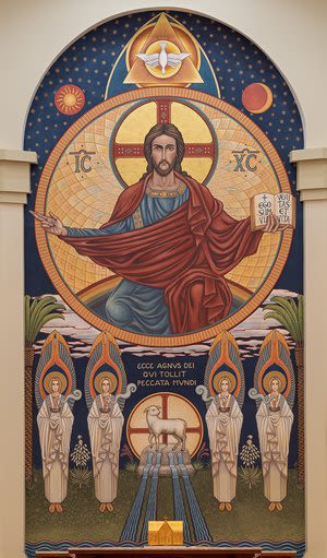 Christ Pantocrator | Murals by Ruth and Geoff Stricklin (New Jerusalem Studios) | All Saints Catholic Newman Center in Tempe
