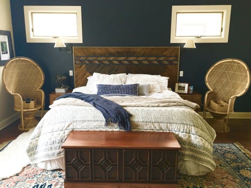 Wood Art Headboard | Furniture by Sweet Home Wiscago | Private Residence, Chicago, IL in Chicago