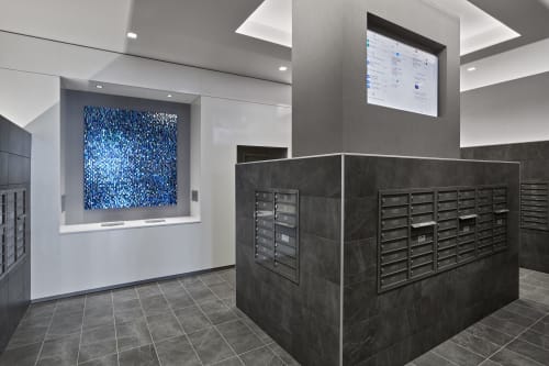 Flanked Aqua Mosaic | Sculptures by Michael Curry Mosaics | F1RST Residences in Washington