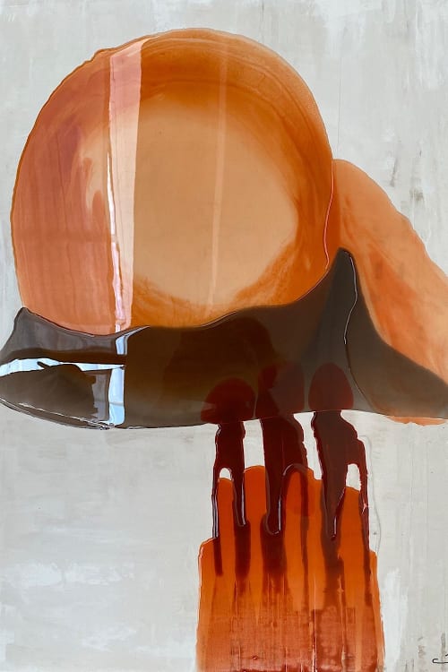Rouge Orange | Mixed Media in Paintings by Christine Pacaud