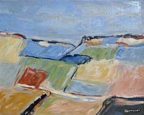 Bucolic Landscape / Paysage Bucolique | Oil And Acrylic Painting in Paintings by Sophie DUMONT.