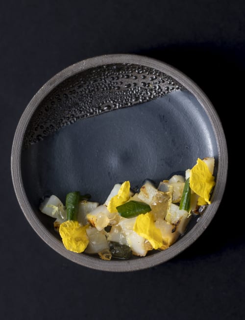 Ink Texture Small Dish | Dinnerware by Erin Hupp Ceramics | Pasta|Bar in Los Angeles