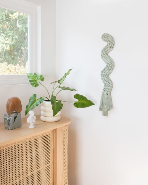 Vertical Rope Squiggle (Sage) | Sculptures by Cindy Hsu Zell