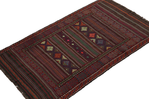 Vintage Baluch Tribal Kilim in Red with Geometric Patterns | Rugs by Rug and Kilim
