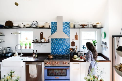 Hex Tiles - Aegean Sea | Tiles by Fireclay Tile | Fare Isle's (Kaity's) Kitchen in Nantucket