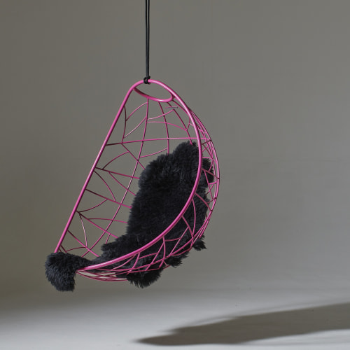 Modern PINK Nest Egg Hanging Swing Chair | Easy Chair in Chairs by Studio Stirling