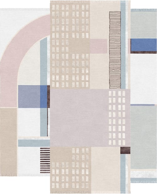Abstract Rug Composition XVIII wool silk contemporary | Area Rug in Rugs by Atelier Tapis Rouge