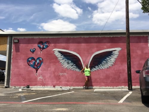 “Fly Away” Angel Wings & Balloons | Street Murals by Sheri Johnson-Lopez