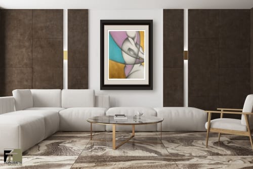 SILUETAS VIII - Mixed Media on Arches - 30"x22" Unframed | Mixed Media by Noel Suarez