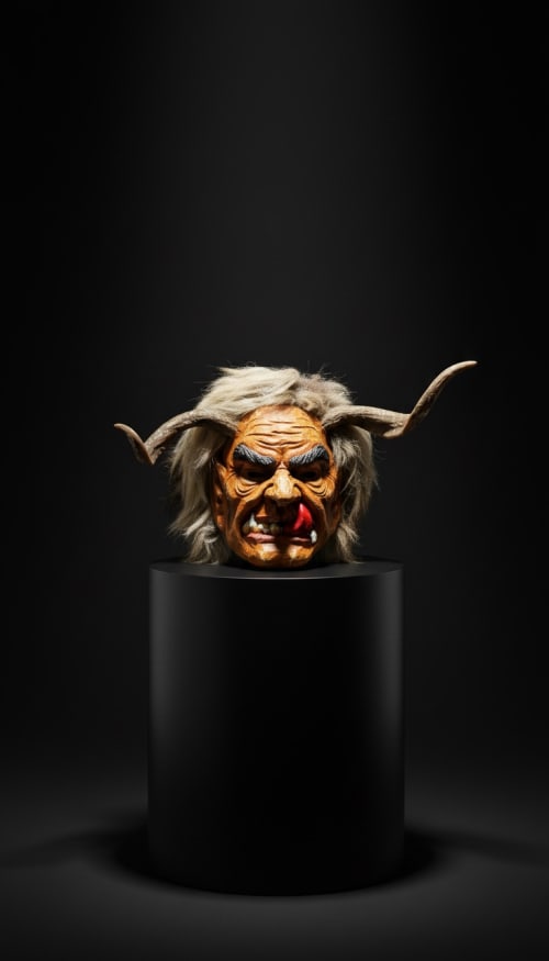 Hand-Carved Mythological Sculpture with Natural Mane | Decorative Objects by Holzkunst Samuel Meisinger