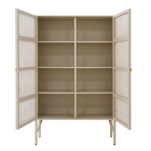 Cabinet with cane webbing doors and shelving | Furniture by HKliving USA
