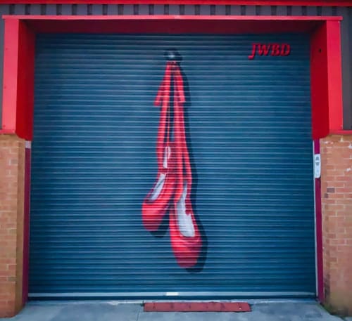 Red Ballet Shoes | Murals by Seca One | Joanne Wilson Ballet & Dance School in Poulton Industrial Estate