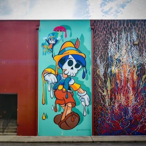 ”Pinocchio’s Journey” | Murals by Joey Allen Creations | RED Cinemas in Greensboro