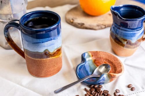 Straight Mug – Earth and Sky | Cups by Sunset Canyon Pottery
