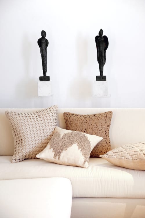 Diamond Small Weave Cushion Cover - Camel | Pillows by Kubo