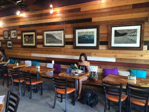Wood Block Waves Print | Paintings by Steven Kean | The Beet Box Cafe in Haleiwa
