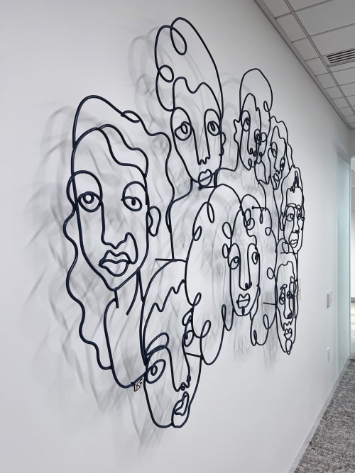 “POV” large wire sculpture for AMWINS center | Sculptures by Wired Sculpture Studios | AmWins in Redondo Beach